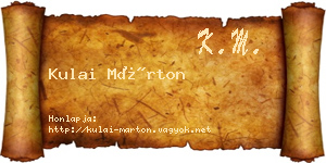 Kulai Márton névjegykártya