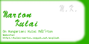 marton kulai business card